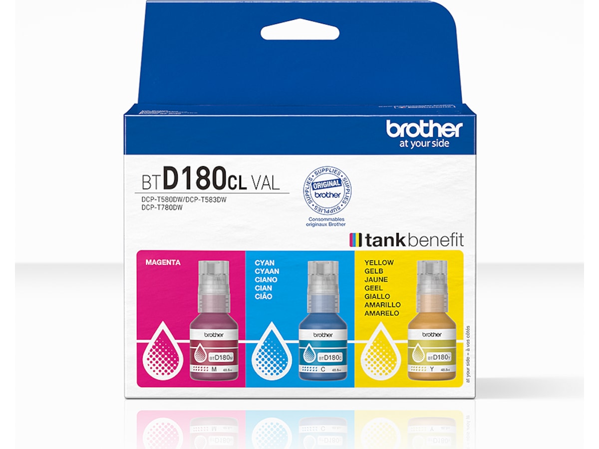 Brother BTD180CLVAL CMY blækflaske multipack Blækpatroner