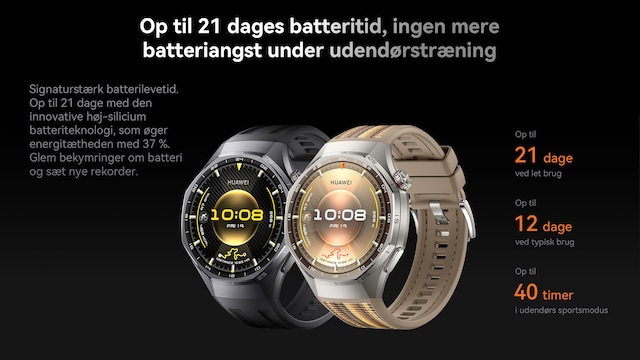 Op til 21 dages batterilevetid Op til 21 dages batterilevetid