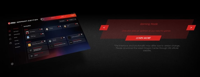 MSI Infinite - Dragon Center-software