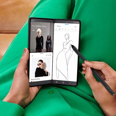 Skjermen kan deles av tre ulike apper Skjermen kan deles av tre ulike apper