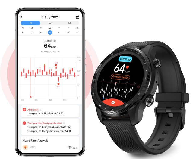 Se detaljerede oplysninger om dit hjertesundhed i Mobvoi-appen Se detaljerede oplysninger om dit hjertesundhed i Mobvoi-appen