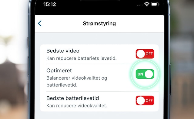 Optimeret batterilevetid