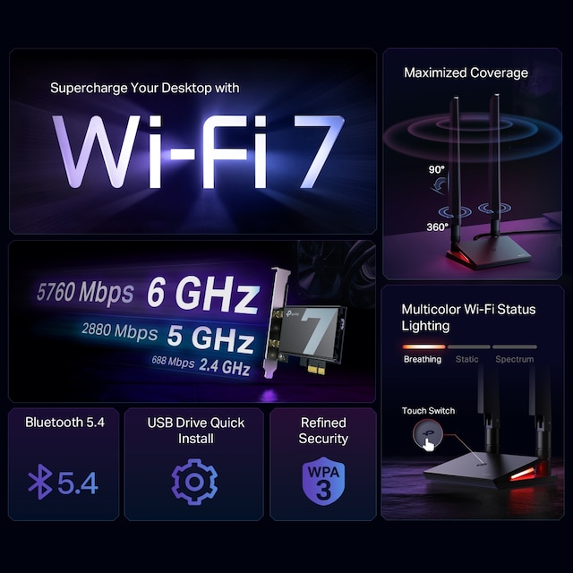 TP-Link Archer TBE550E PCIe Adapter TP-Link Archer TBE550E PCIe Adapter