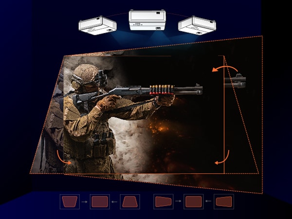 BenQ TK700 2D Keystone för fyrkantiga bilder när du projicerar från olika platser i rummet BenQ TK700 2D Keystone för fyrkantiga bilder när du projicerar från olika platser i rummet